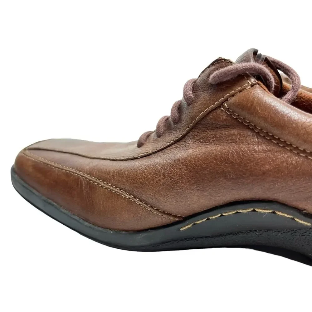 NATURALIZER FEDDRA Brown Tan Genuine Leather Lace Up Casual Shoes Comfort sz 9 N